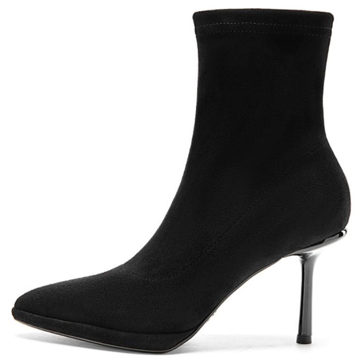NINE WEST Черные женские ботинки на каблуке 8,5 см [низкий каблук 4,5 см], цвет Black[4.5cm Low Heel] — фото 4