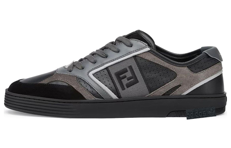 

Кроссовки на шнуровке с вышивкой FF FENDI, черный