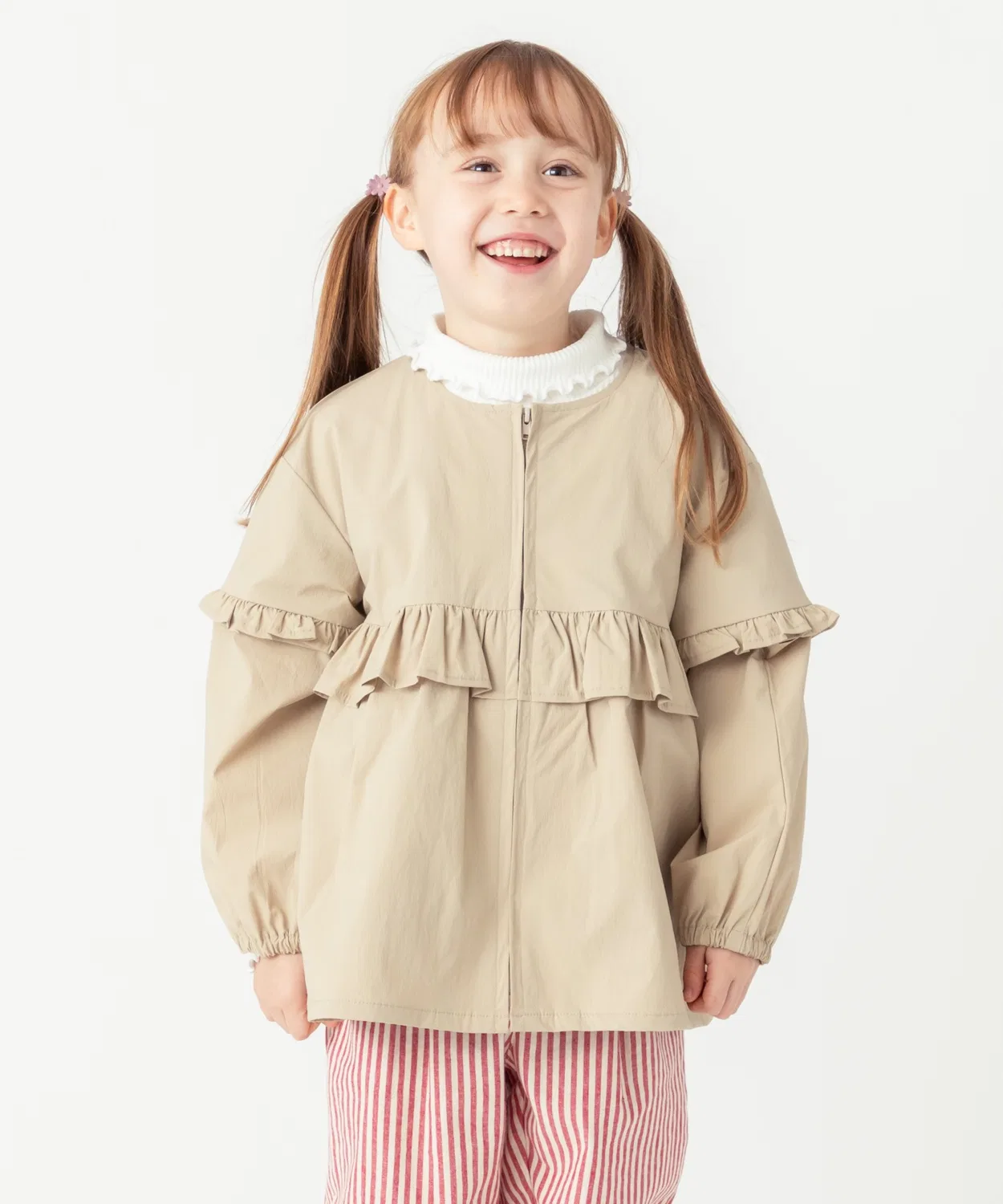 Двусторонняя куртка-блузон с отстегивающимися рукавами, ever closet, бежевая