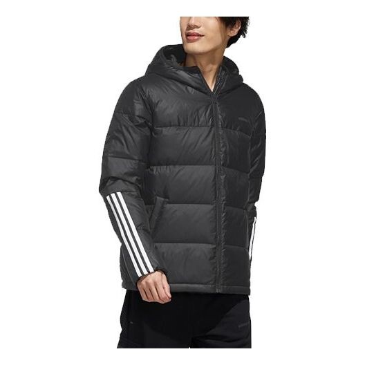 

Пуховик adidas neo M STRT DWN PUFF Sports hooded down Jacket Black, черный