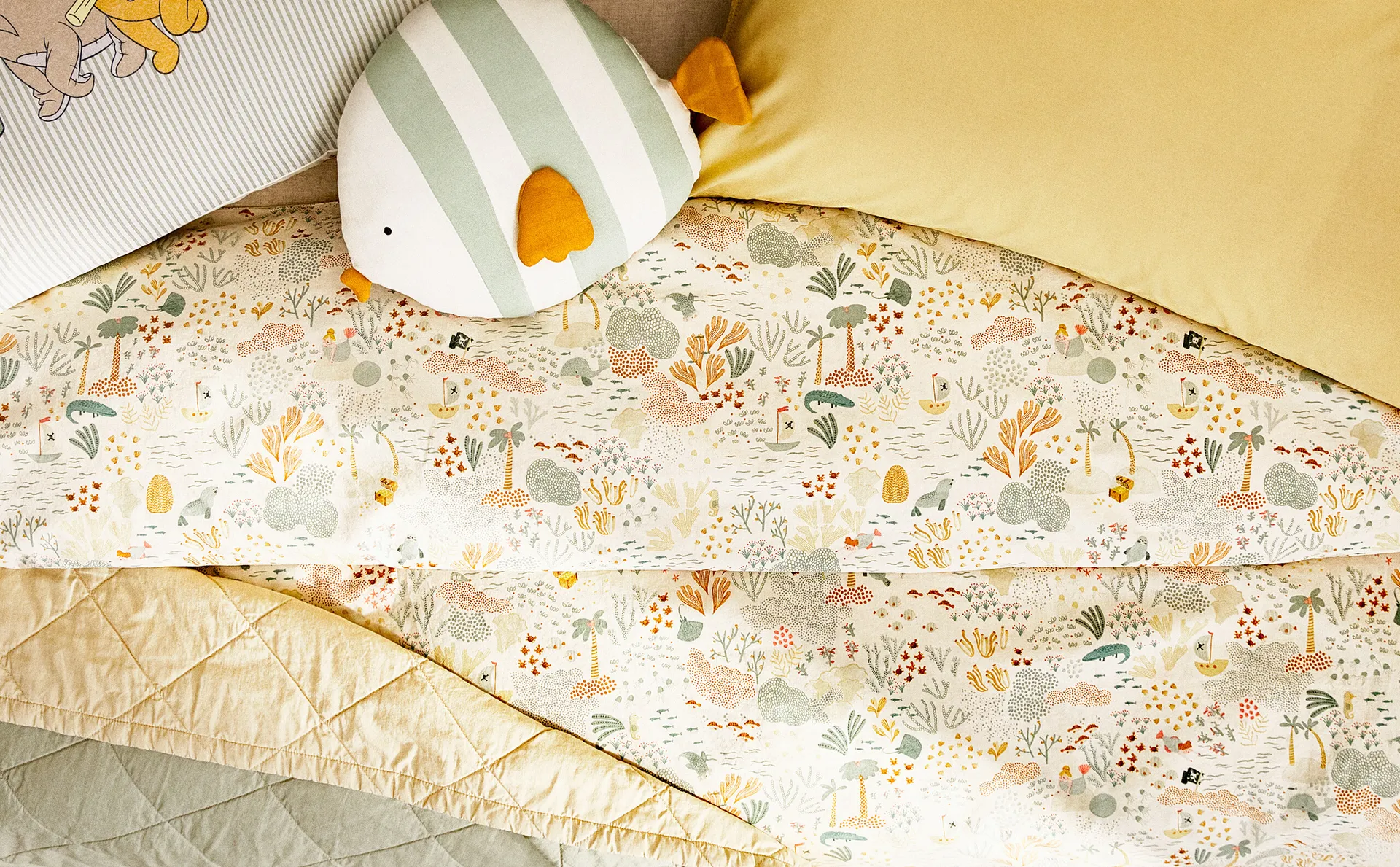 

Детский пододеяльник с морским принтом Zara Home, мультиколор
