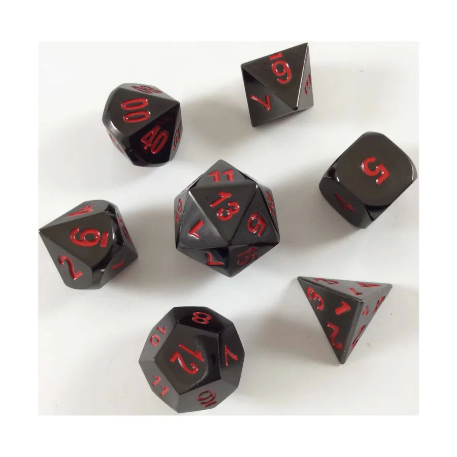 

Набор Poly — черный с красным (7), Metal Dice (16mm) (YuSun Metal Craft)