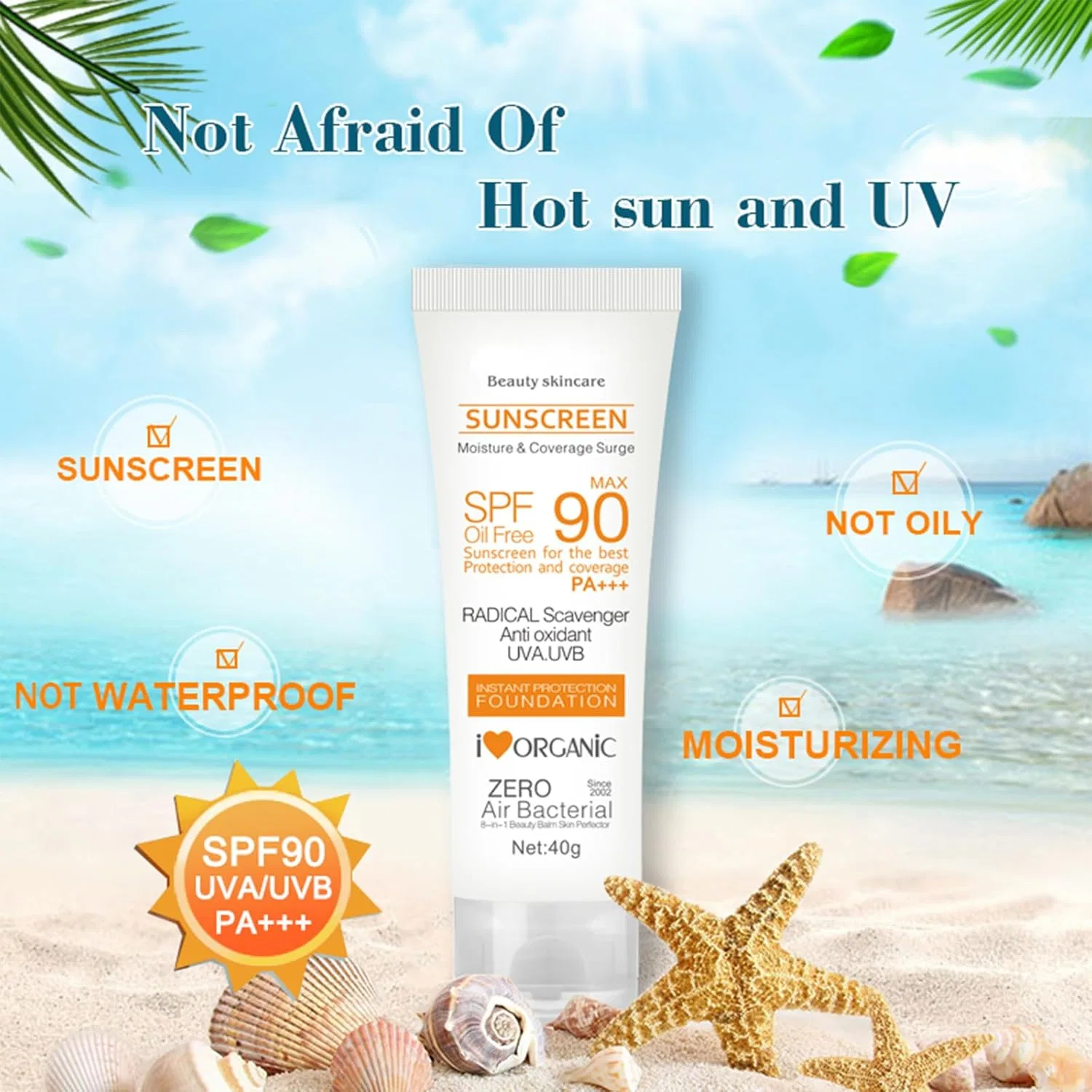 Солнцезащитный крем для лица SPF 90+ PA+++, 40 г Housn, Spf 90 — фото 3