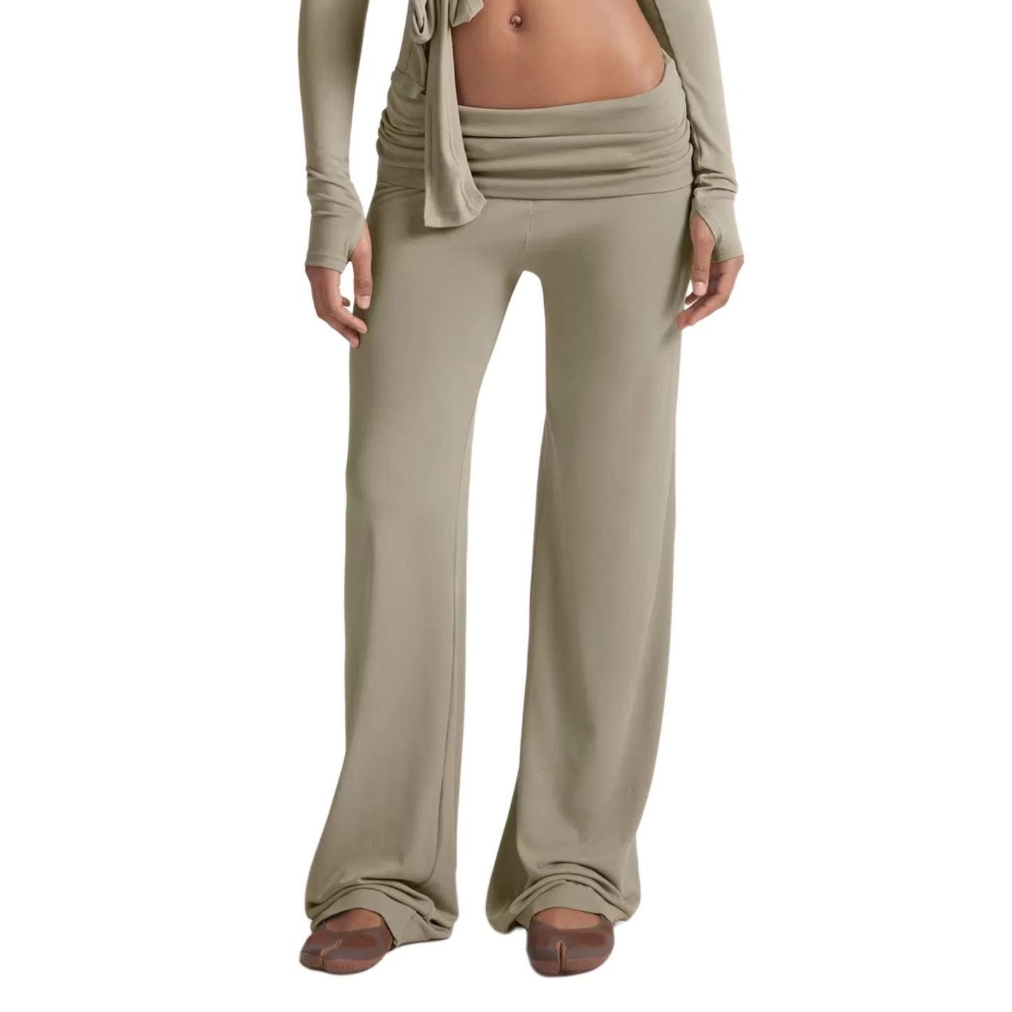 Брюки женские широкие SKIMS Stretch Knit Nike, NSKM Sand Dune
