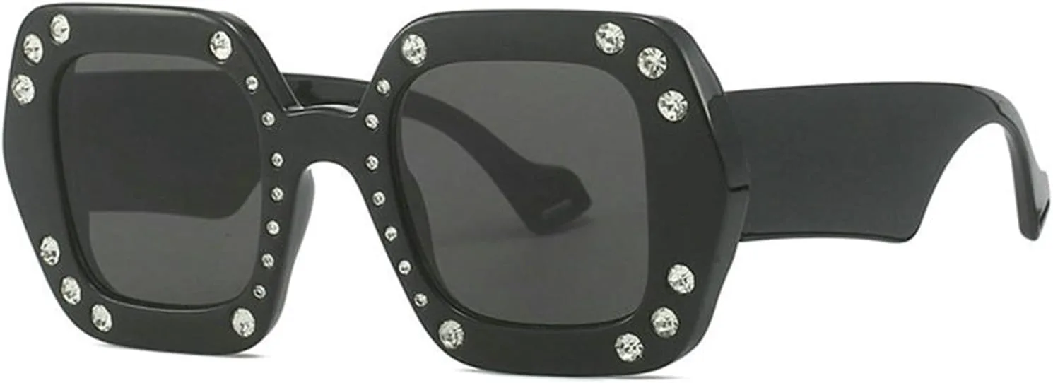 

Солнцезащитные очки Willochra Polygon с блестящими кристаллами и стразами, модные квадратные солнцезащитные очки большого размера в стиле диско с бриллиантами, C1