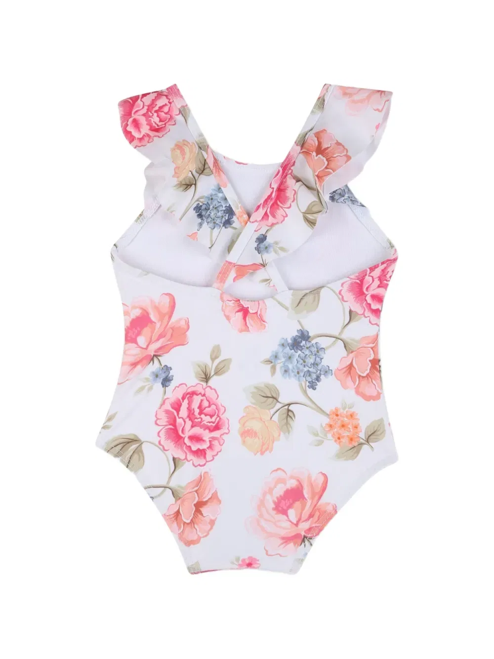 Топ с оборками и цветочным принтом Chloe Kids, белый — фото 2