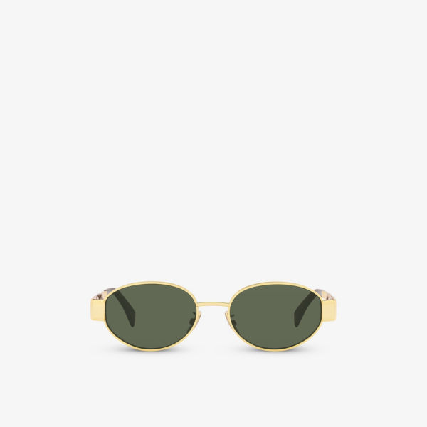 

Cl40235U овальные металлические солнцезащитные очки Celine, золотой