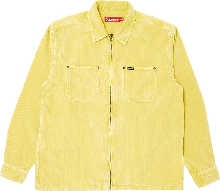 

Рубашка Supreme Washed Corduroy Zip Up 'Yellow', желтый