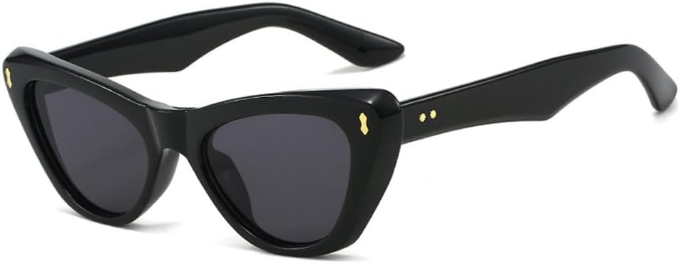 

Панк-солнцезащитные очки «кошачий глаз» для женщин и мужчин. Модные солнцезащитные очки для женщин в винтажном стиле с защитой от ультрафиолета UV400 TYUVIVO, Black-black