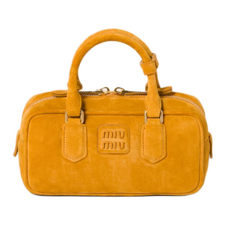 

Сумка через плечо Arcadie из замши MIU MIU желтая