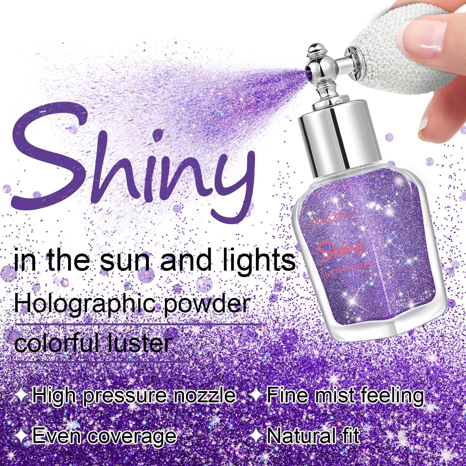 Блеск для тела и волос Glitter Spray LemonSac, фиолетовый — фото 3