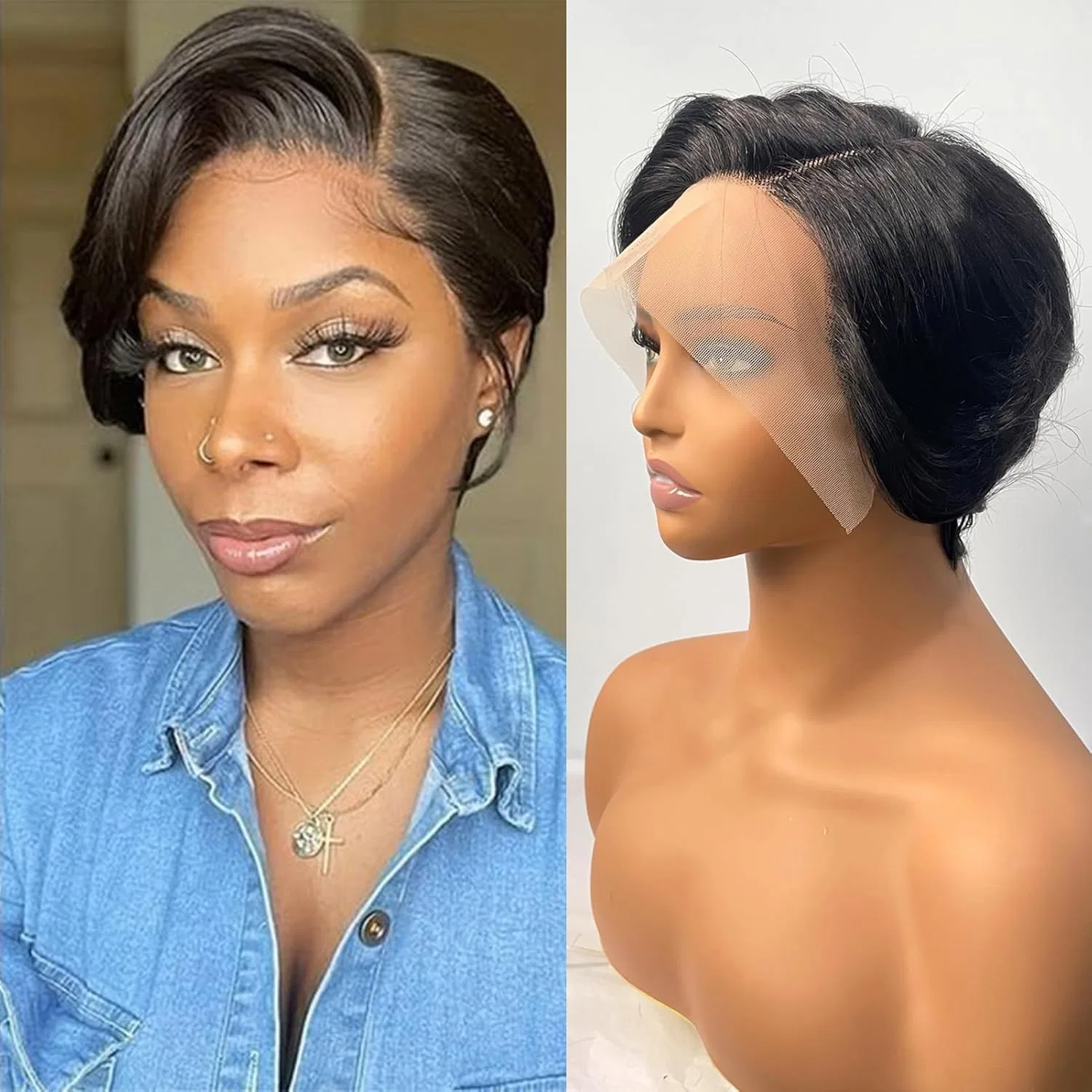 Парик «Pixie Cut» 13x4 Lace Front из натуральных волос Fereowth — фото 2
