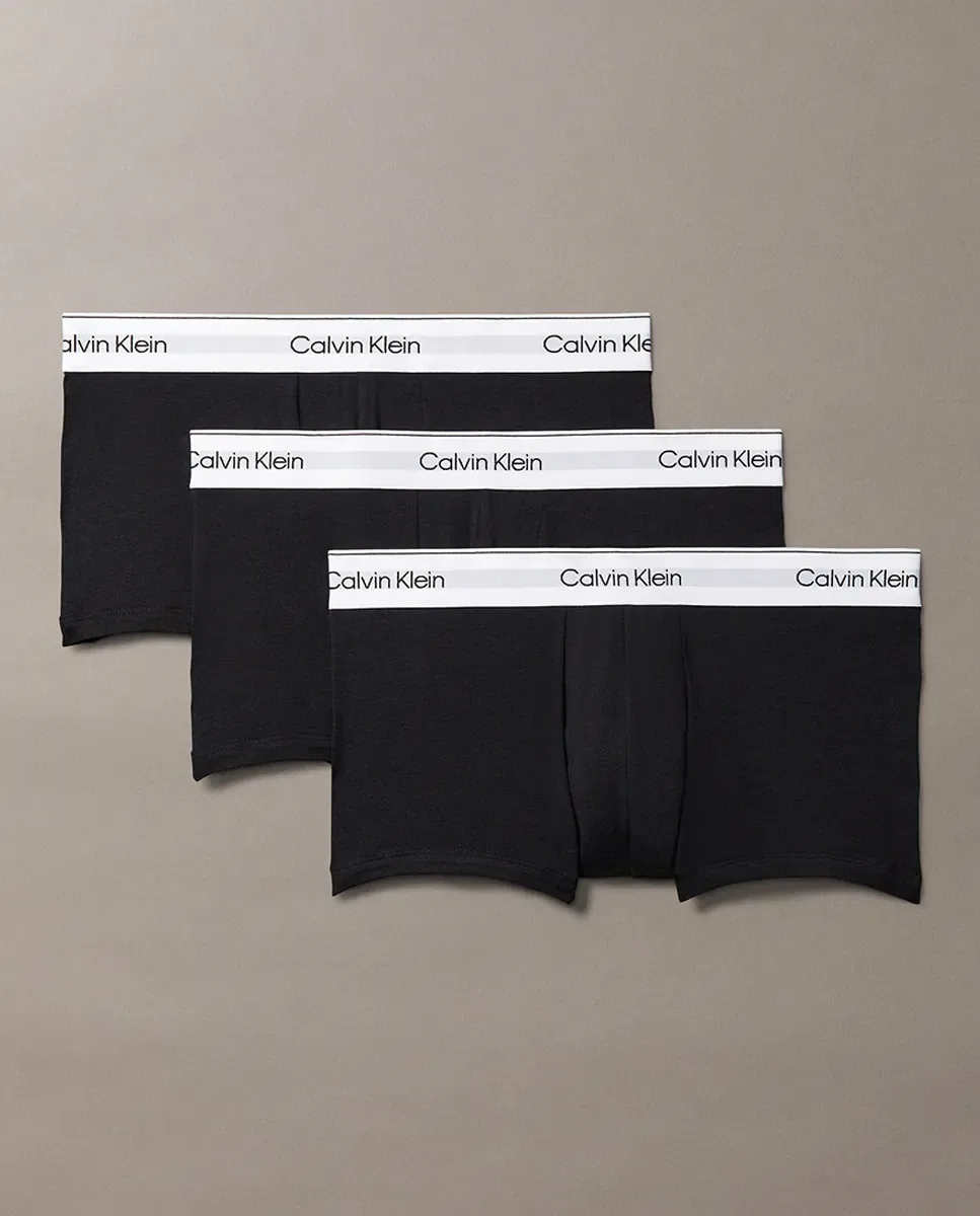 Набор из 3 обтягивающих боксеров с низкой посадкой - Icon Cotton Stretch Calvin Klein, черный