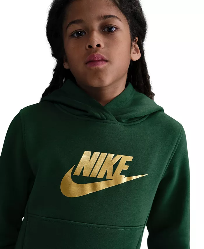Детская спортивная толстовка Club Fleece с золотым атласным логотипом Nike — фото 2