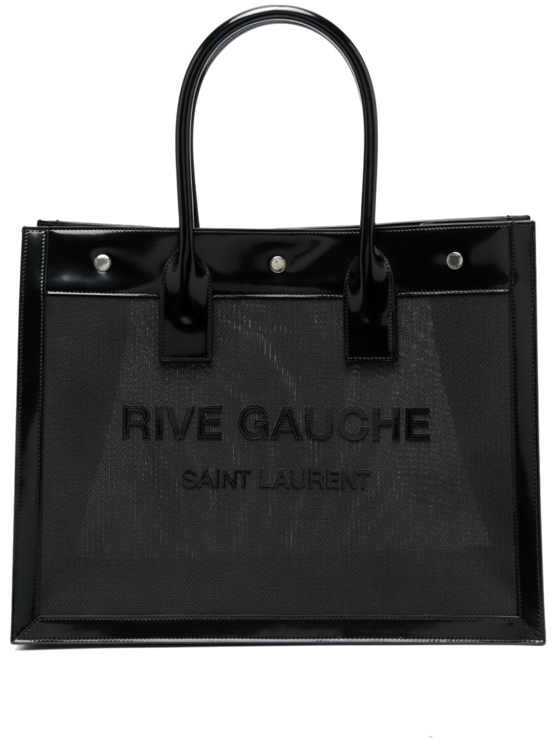 

Лакированная сумка-тоут Saint Laurent Rive Gauche, черный