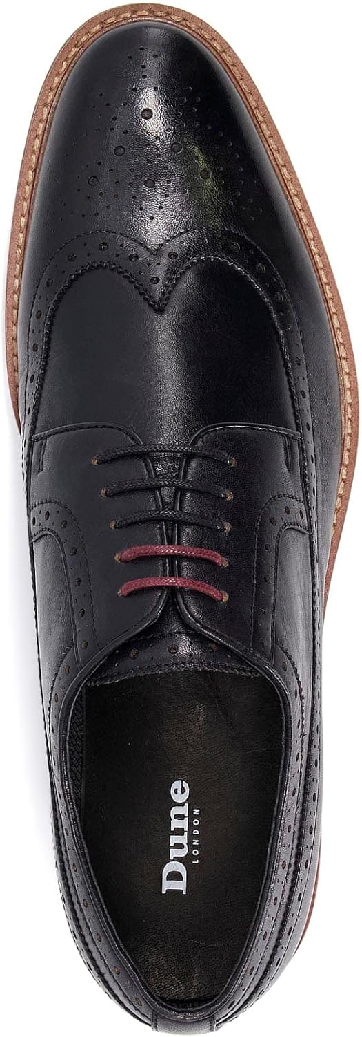 Мужские туфли Dune с крыльями (Wingtips) на плоской подошве Dune London, черный — фото 4