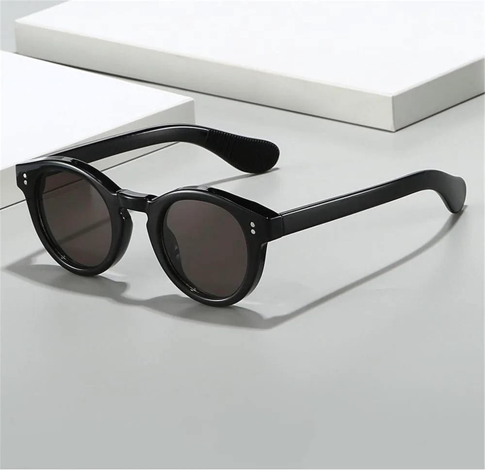 

Солнцезащитные очки UV400 с круглой оправой и заклепками в стиле панк для женщин и мужчин, для бега и занятий спортом на открытом воздухе UYPTK, Light Grey