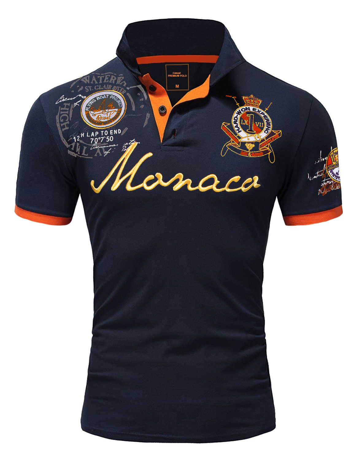 

Поло Amaci&Sons mit Stickerei Monaco 2.0, цвет Navyblau