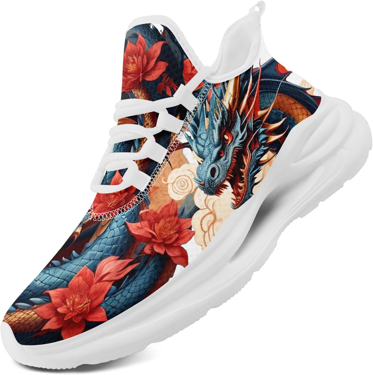 

Мужские кроссовки Dragon для бега, модные, комфортные, легкие, спортивные, дышащие, для тренировок и тенниса, сетчатые, для женщин Coolcustomize, белый