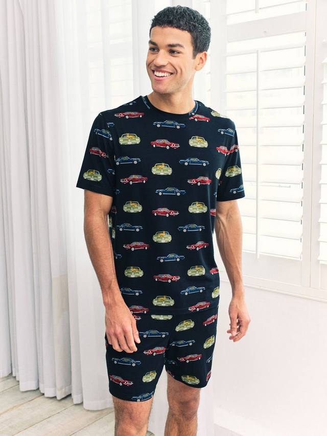 

Винтажный комплект пижамы с принтом автомобиля Chelsea Peers, Navy