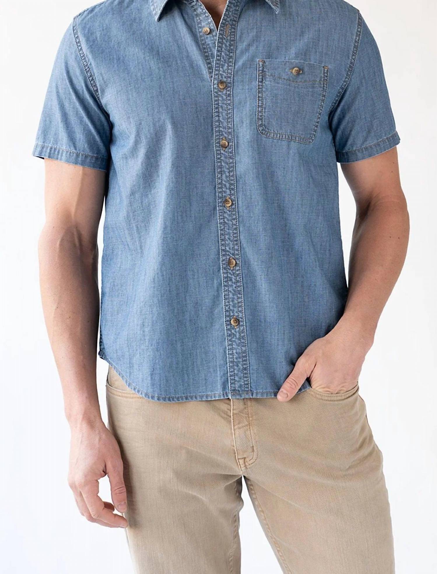 

Рубашка с коротким рукавом Midway из шамбре DEVIL-DOG, цвет chambray