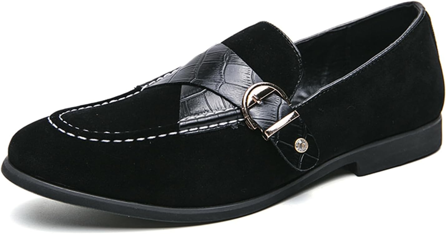 

Мужские классические замшевые лоферы Dacnakby с пенни, формальные туфли с пряжкой, тиснением под крокодила, вечеринка, свадебные туфли, черный