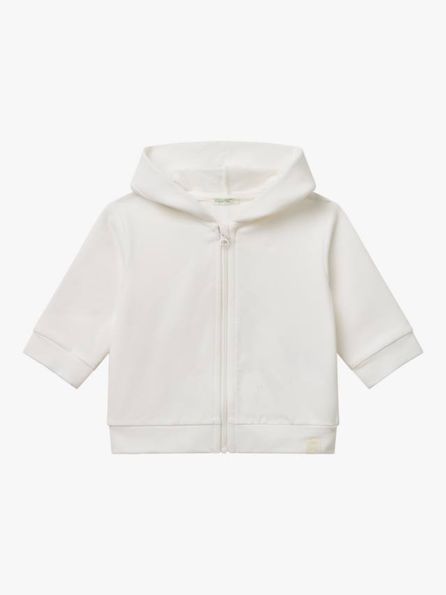 

Детская утепленная толстовка с капюшоном и молнией Benetton, White