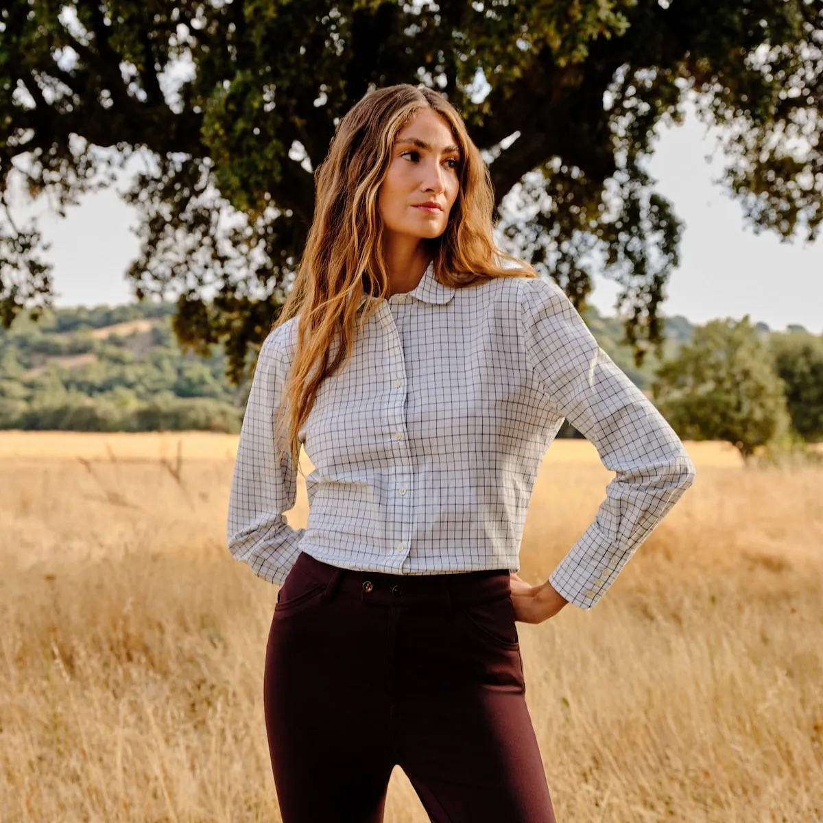 

Женская рубашка с воротником-стойкой Verhunt, синий