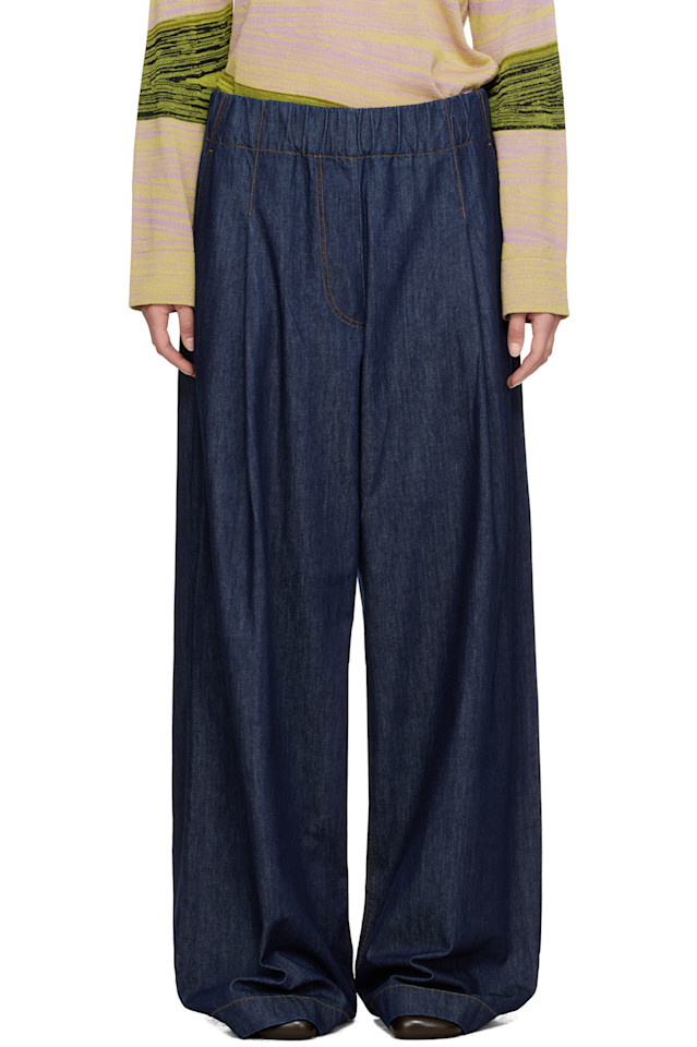 

Джинсы на шнурке Dries Van Noten, индиго