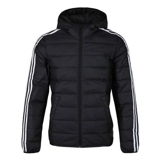 

Пуховик adidas neo Windproof Stay Warm Casual hooded Zipper Down Jacket Black, черный