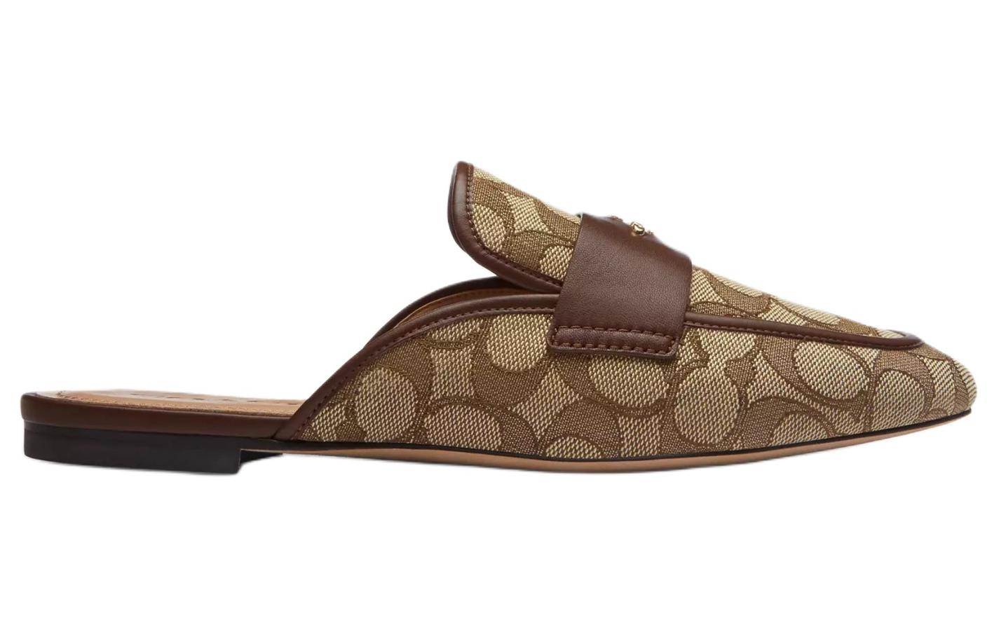 Закрытые тапочки женские коричневые COACH — фото 2