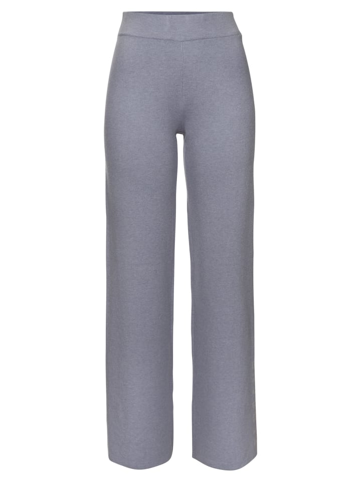 

ELBSAND Вязаные брюки дымчато-синего меланжевого цвета