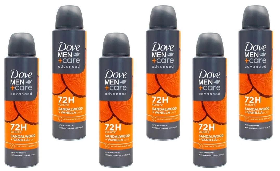 Мужской антиперспирант-спрей Dove Men+Care Advanced с ароматом сандала и ванили, 150 мл, 6 шт. Dove