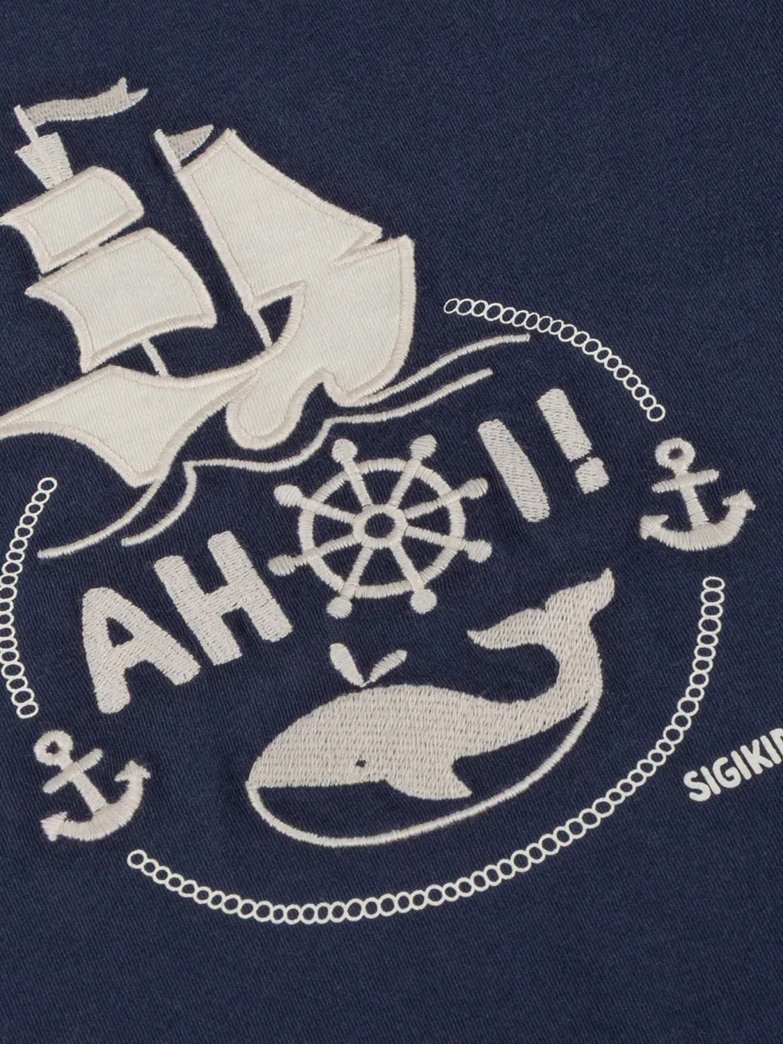 Футболка Sigikid T-Shirt Ahoi Little Pirate темно-синего цвета — фото 4