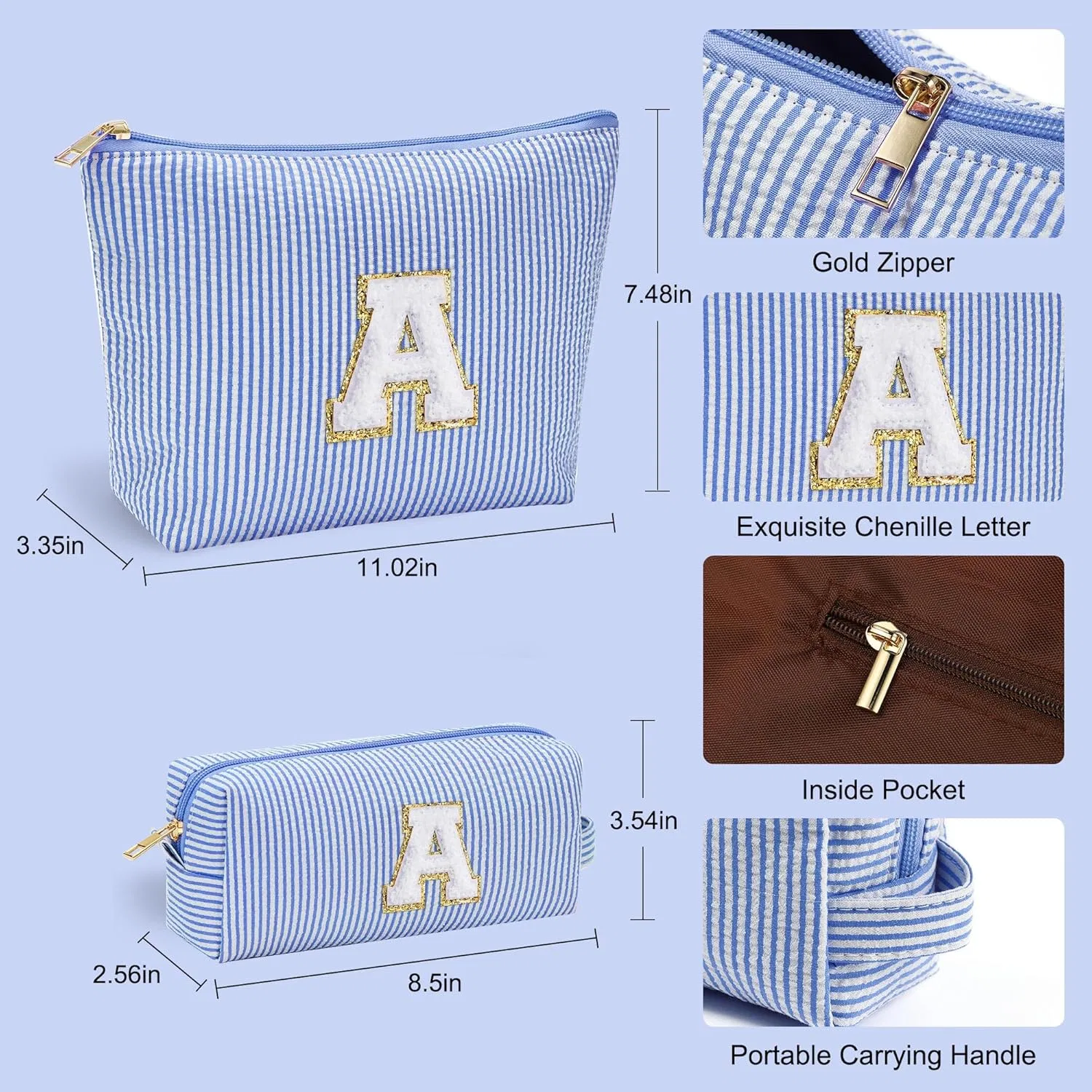 Набор дорожных косметичек с буквой «L» от Parima Gifts Parima, Blue — фото 4