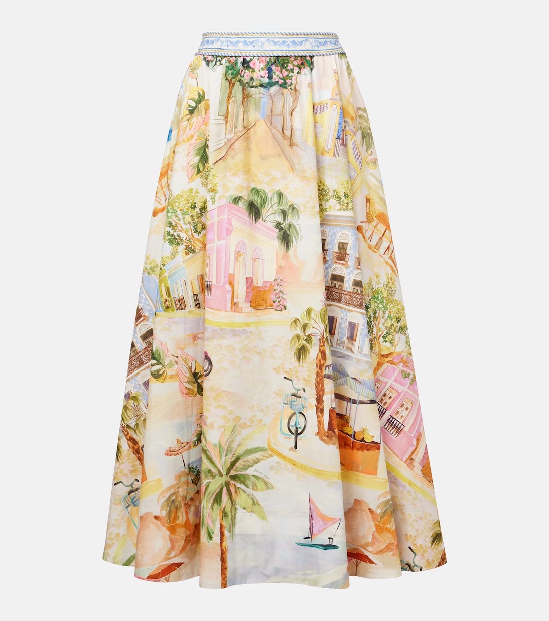 

Печатная хлопковая макси-юбка Farm Rio, Aracati Multicolor