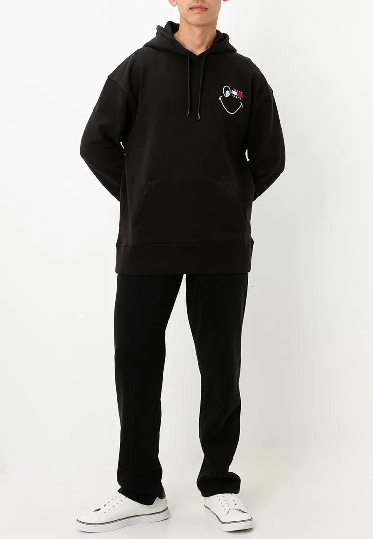 Толстовка с улыбающимся значком, Tommy Jeans Tommy Hilfiger, черный — фото 4
