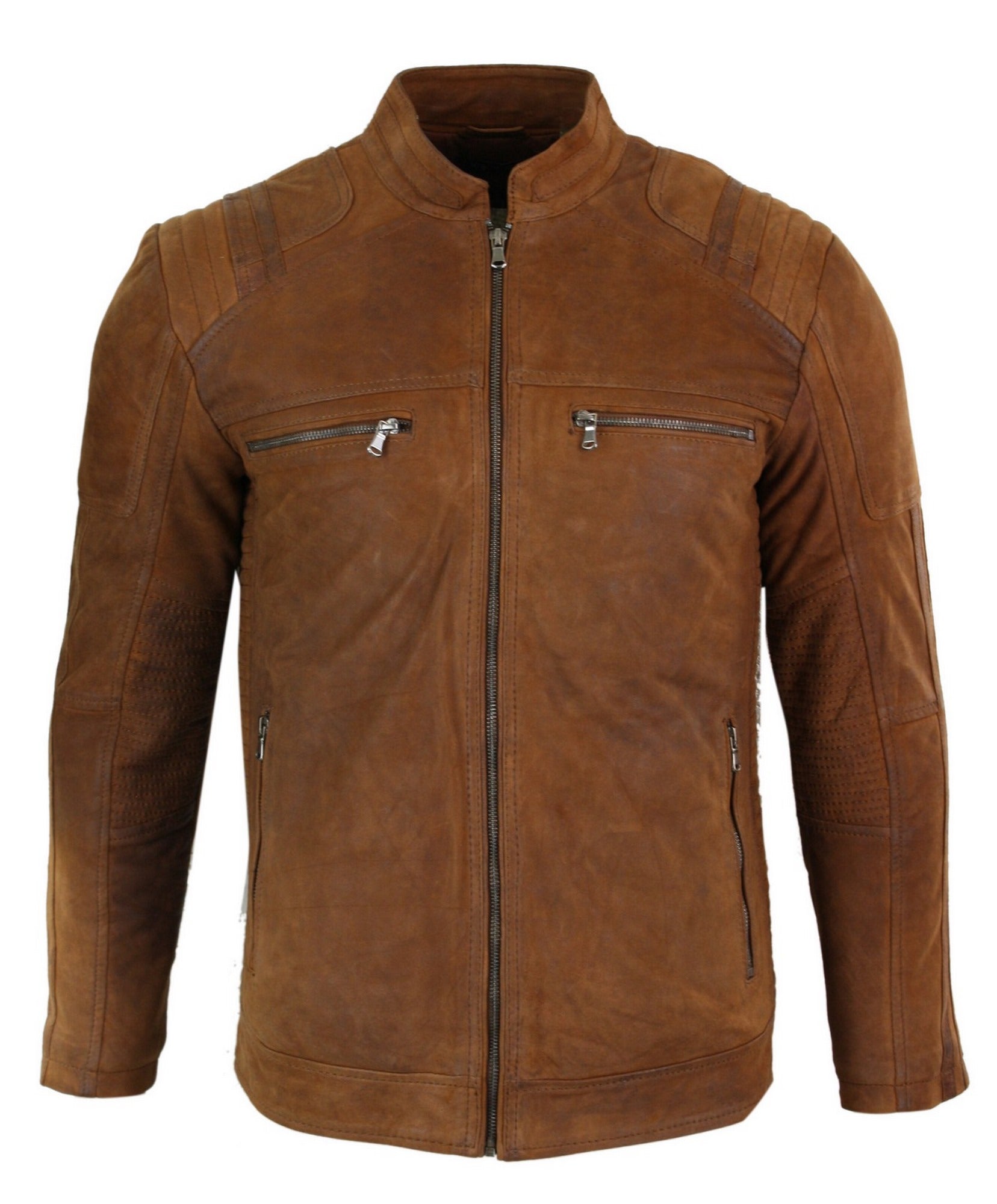 

Замшевая кожаная ретро-винтажная байкерская куртка TruClothing, цвет tan