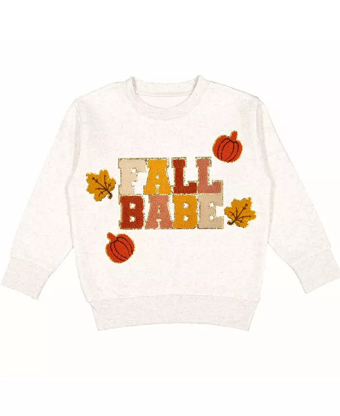 

Маленькие и большие девочки осенняя малышка веселая заплатка свитшот Sweet Wink, загар/бежевый