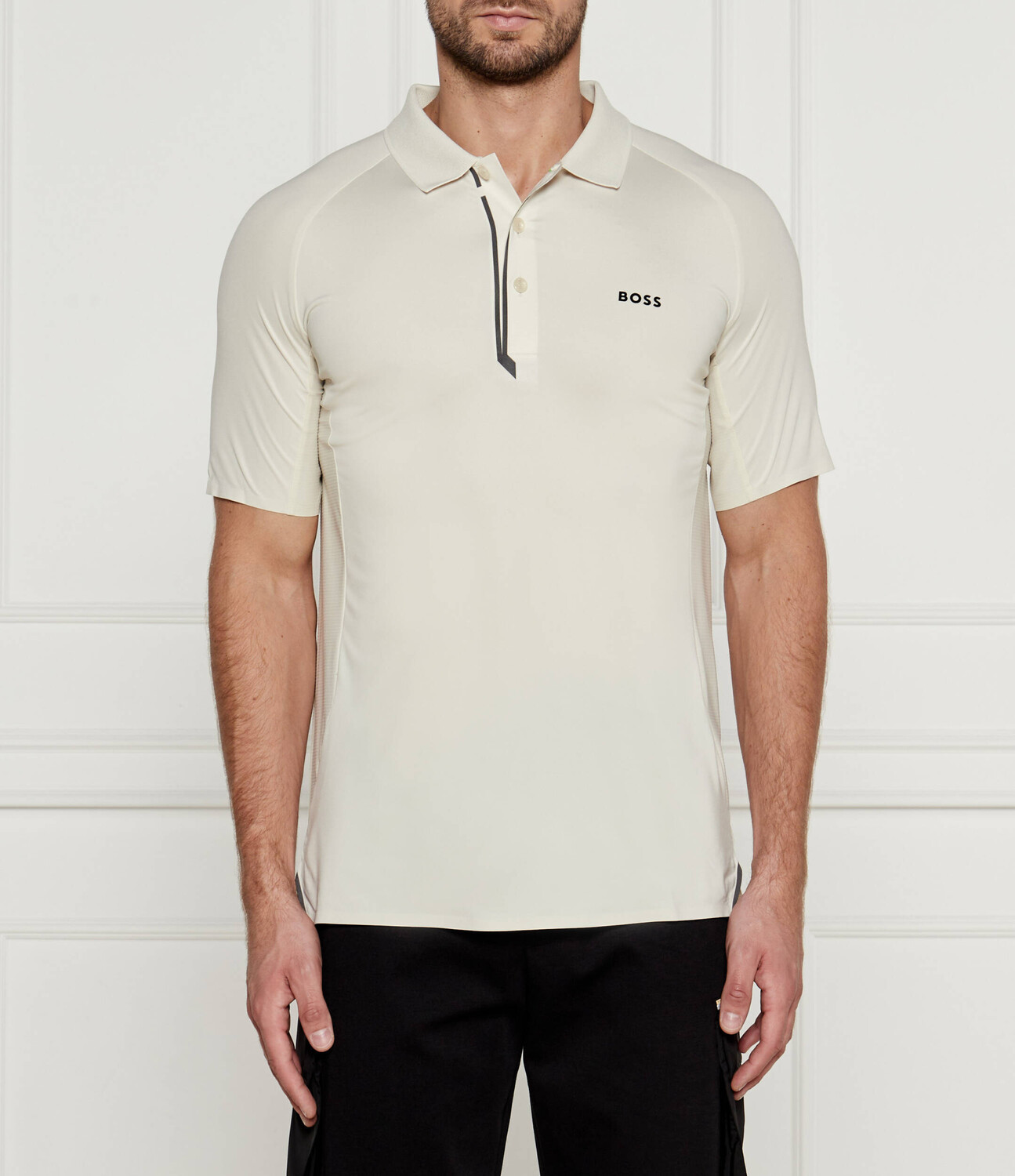 

Поло BOSS GREEN Slim Fit, экрю