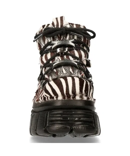 Новые ботинки Rock/Ankle Boots с анималистическим принтом, на шнурках, M-MET011-C9 — фото 3