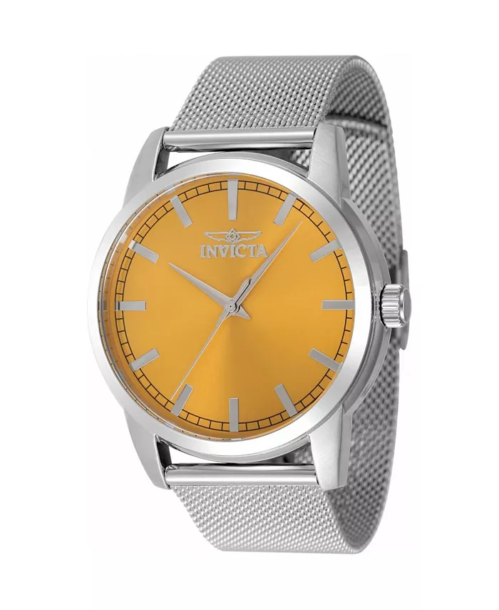 

Мужские часы 48506 Celestial Quartz с желтым циферблатом и тремя стрелками Invicta, оранжевый
