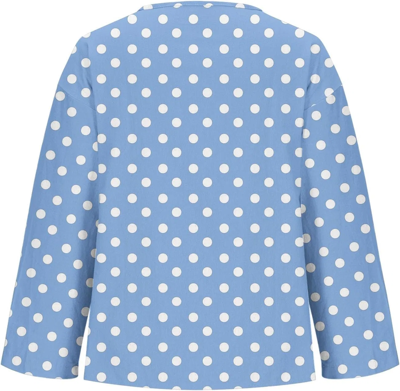 Футболка оверсайз с V-образным вырезом, длинным рукавом, Light Royal Blue — фото 4