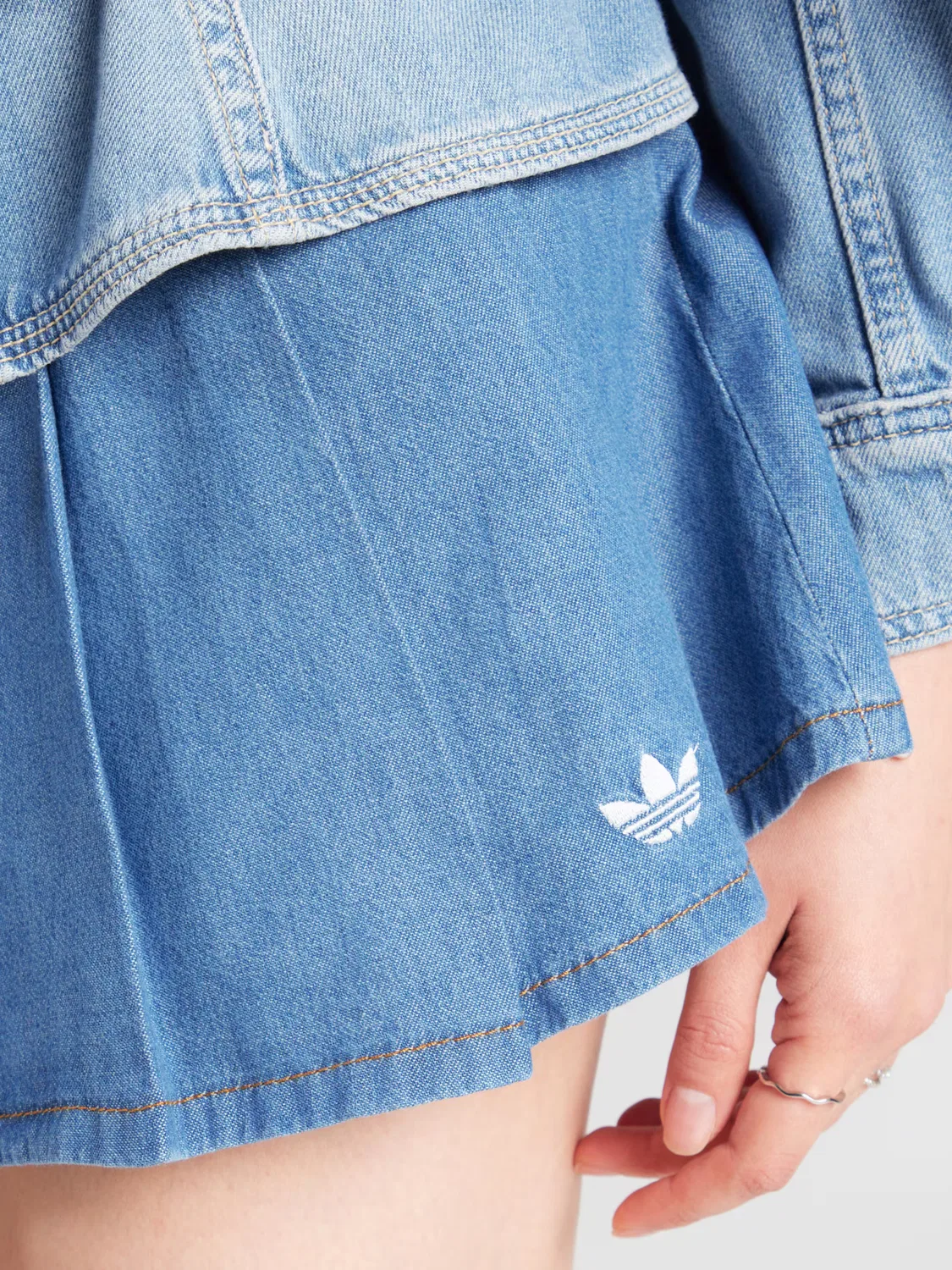 Юбка Adidas Originals из синей джинсовой ткани — фото 2