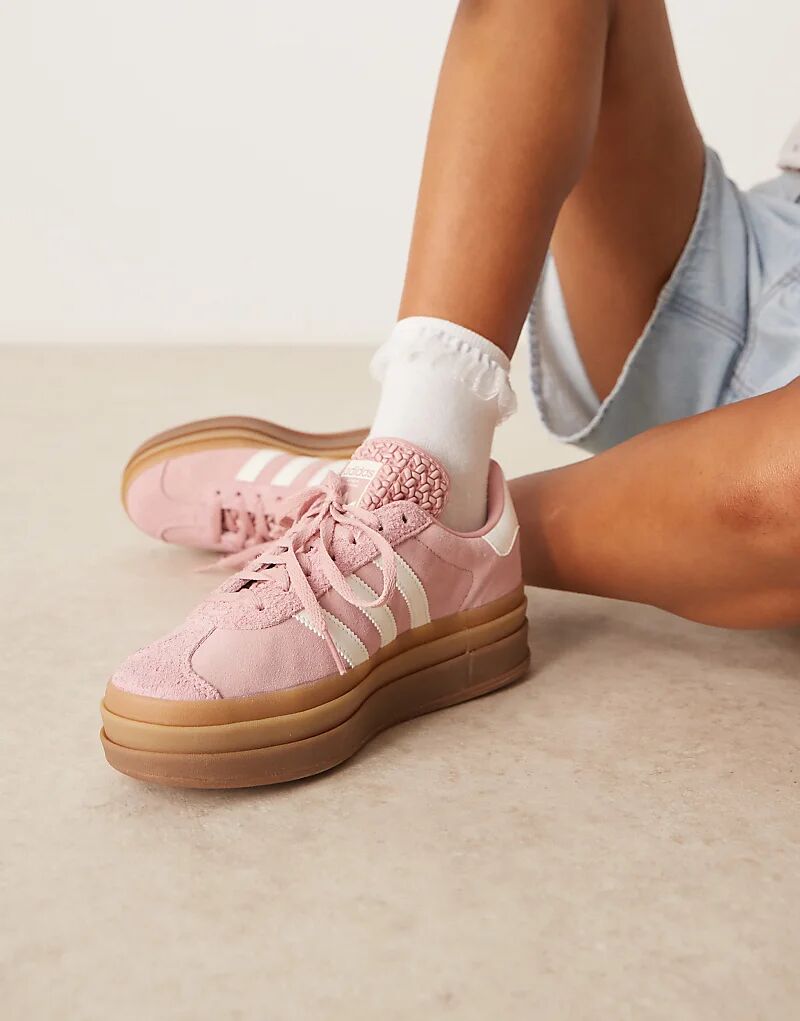 Кроссовки adidas Originals Gazelle Bold розового и белого цветов