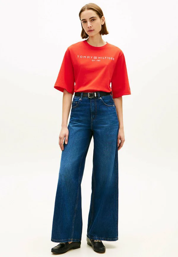 Футболка с логотипом, свободный крой, круглый вырез, принт. Tommy Hilfiger, Fireworks — фото 2