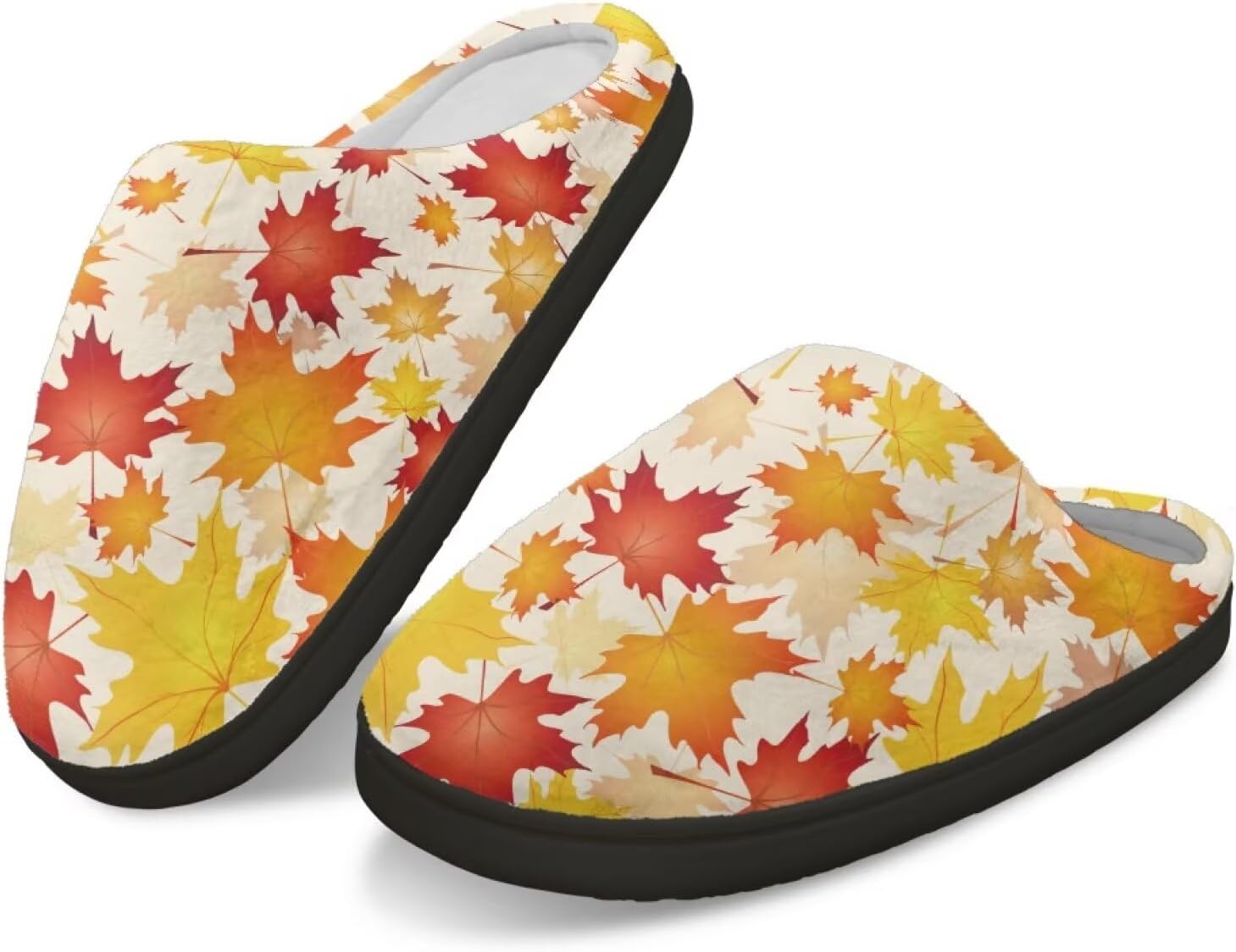

Тапочки с памятью формы GIFTPUZZ для женщин и мужчин, осенние домашние тапочки, надеваются без застежек, можно стирать в машине, размер 4-12, Autumn Leaves