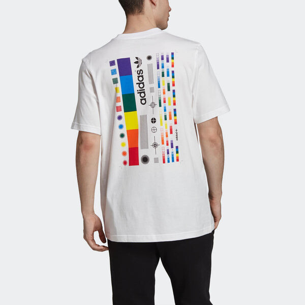 Футболка originals spectrum tee round neck casual sports alphabet short sleeve white Adidas, белый — фото 4