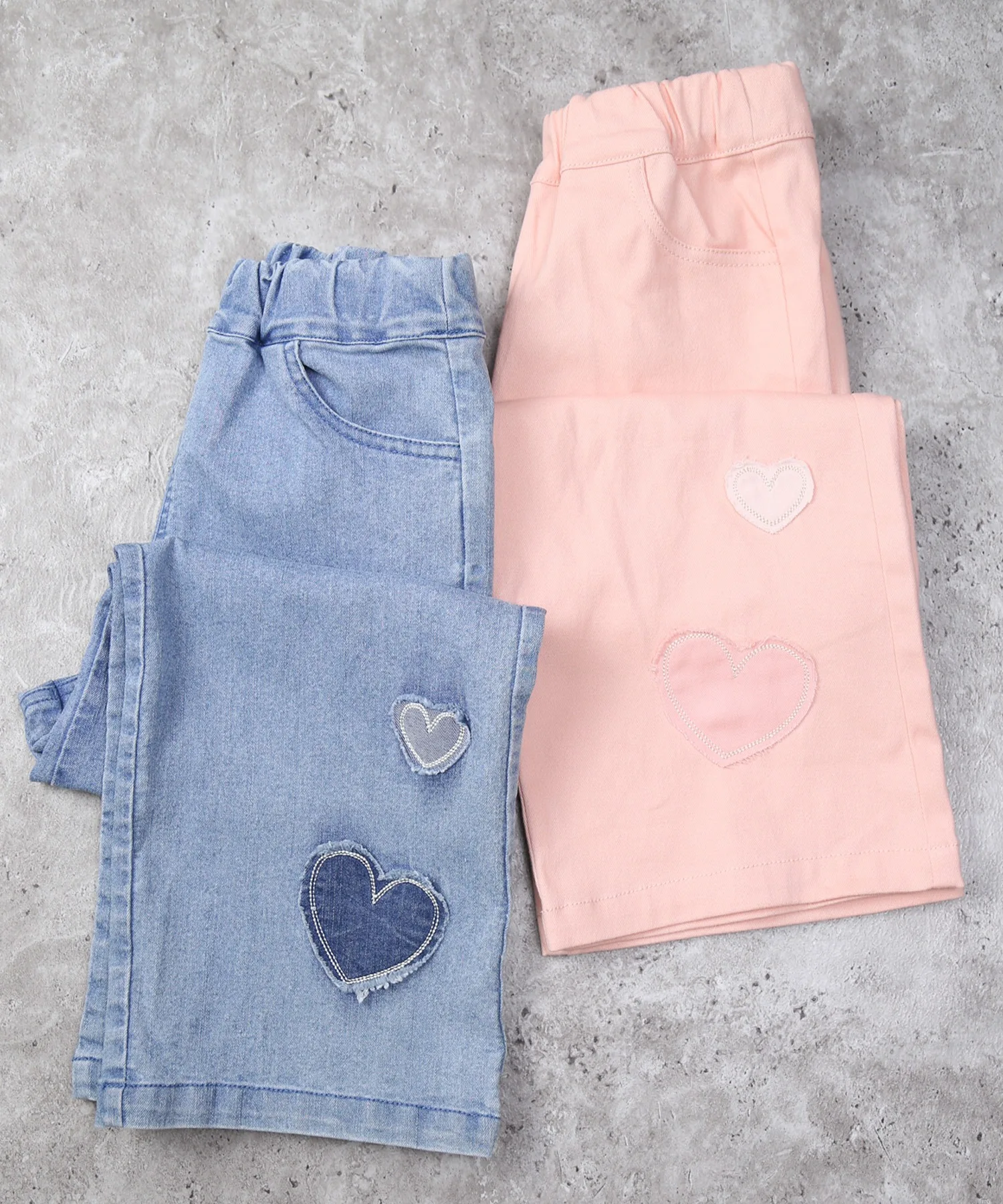 Детские штаны AIMABLE Heart Patchwork широкие розовые — фото 4