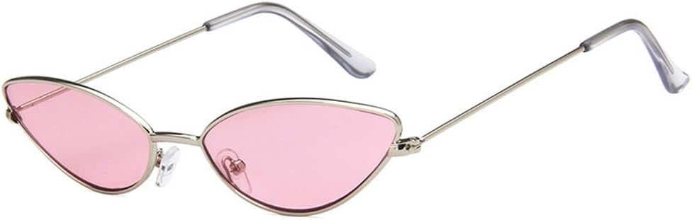 

Модные маленькие солнцезащитные очки «кошачий глаз» для женщин, винтажные очки, очки для создания индивидуального образа, защита от ультрафиолета UV400 TKKTLLT, Silver-pink